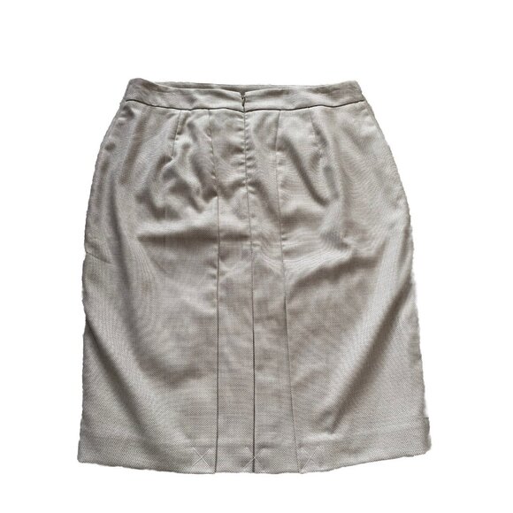 Ann Taylor Skirt Light Beige Tan Cream Pencil Textured 12 - Picture 2 of 7